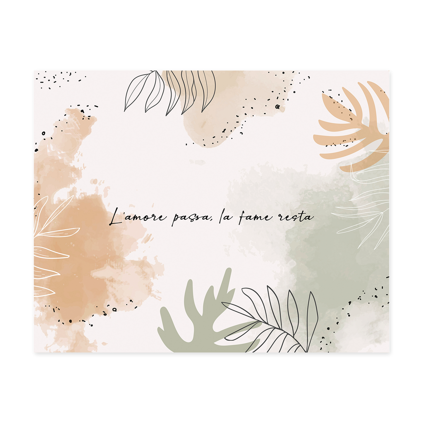 Tovaglietta americana "L'AMORE PASSA, LA FAME RESTA"