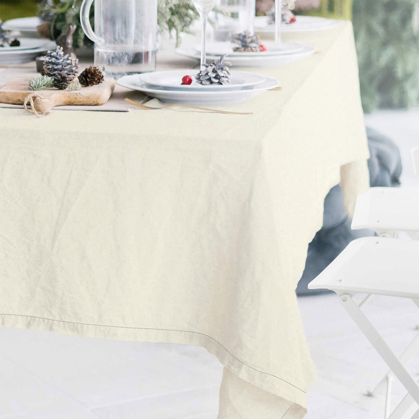 Tovaglia PURO LINO con orlo a jour