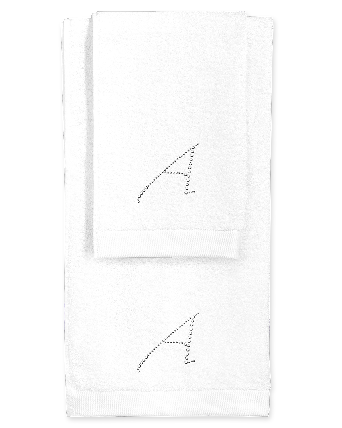 Coppia spugne colore BIANCO con lettera in strass