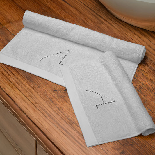 Coppia spugne colore GRIGIO PERLA con lettera in strass