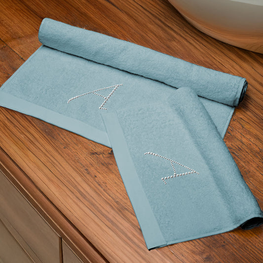 Coppia spugne colore TURCHESE con lettera in strass